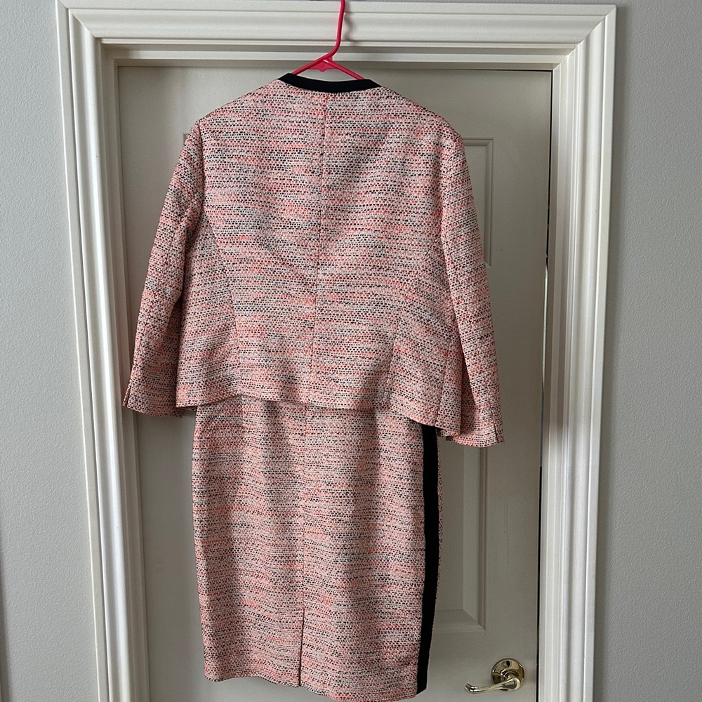 LK Bennett Orange, Cream and Black Tweed Jacket and matching sheath dress. - Picture 5 of 5